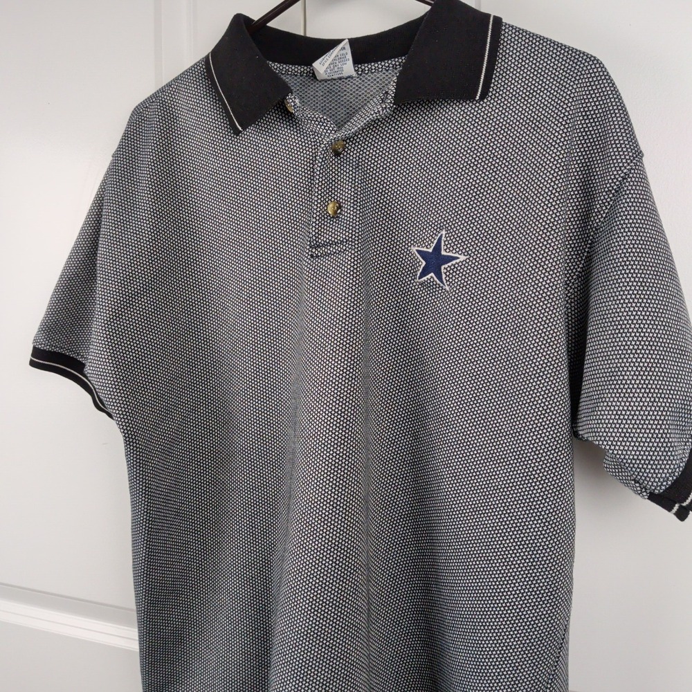 Vintage 90s Dallas Cowboys Polo Shirt Mens Medium Star Logo NFL Sporty Blokecore